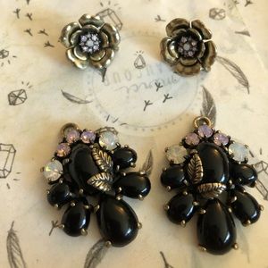 Chloe and Isabel Black Floral Convertible Earrings